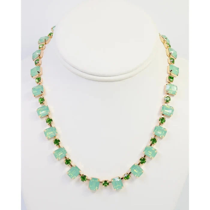 Bartlett Rhinestone Necklace Mint Opal