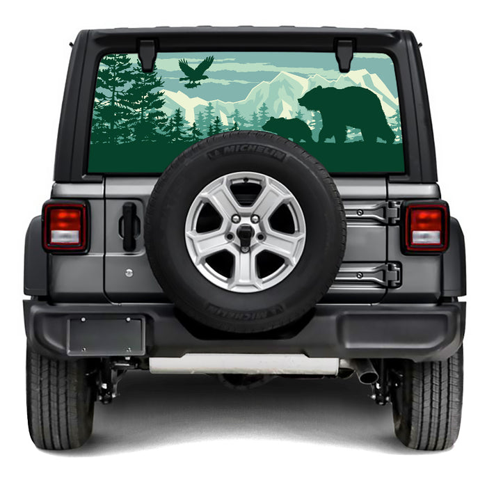 Bear Forest Rear Window Decal