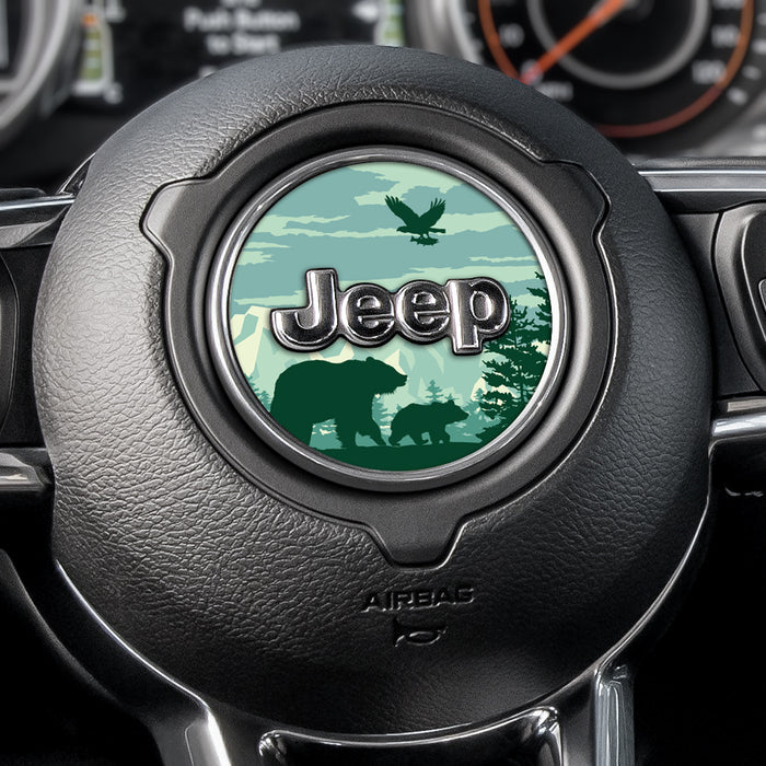 Bear Forest Steering Wheel Decal