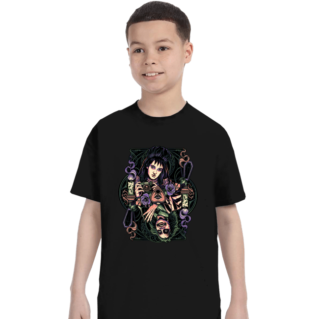 Daily_Deal_Shirts T-Shirts, Youth / XS / Black Beetlejuice & Lydia Card