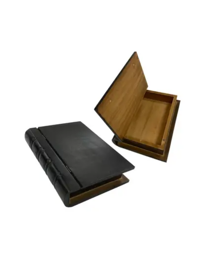 Black Wood Book Box - Madison's Niche