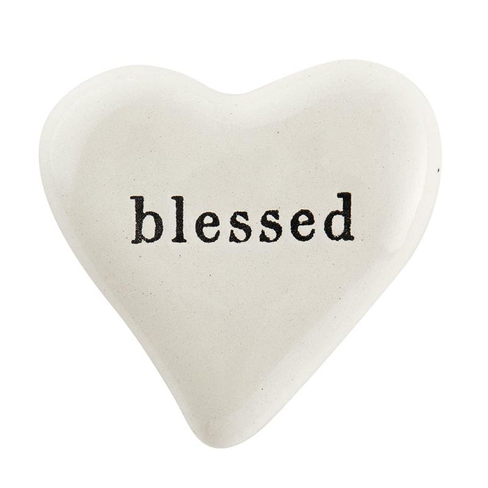"Blessed" Ceramic Heart - Madison's Niche