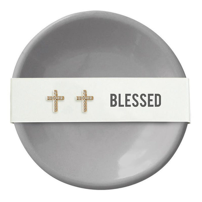 "Blessed" Earrings & Tray Set - Madison's Niche