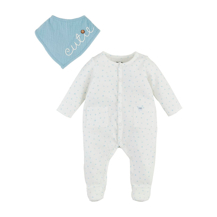 Blue Dot Sleeper and Bib Set - Madison's Niche