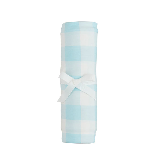 Blue Gingham Soft Swaddle - Madison's Niche
