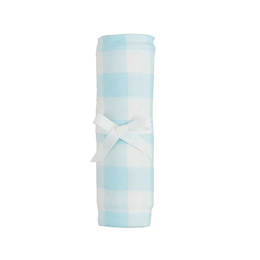 Blue Gingham Soft Swaddle - Madison's Niche