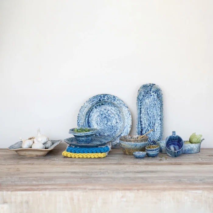 Blue Glaze Platter - Madison's Niche