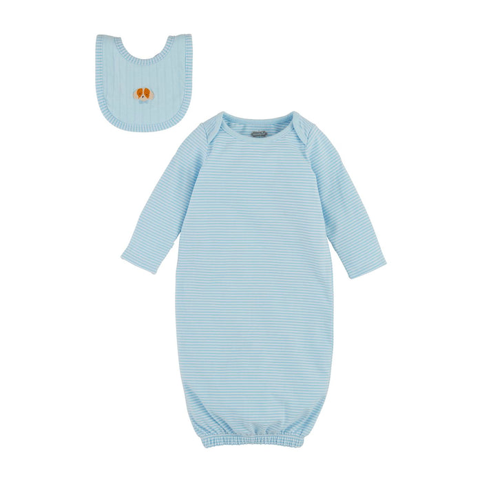 Blue Puppy Gown & Bib Set - Madison's Niche