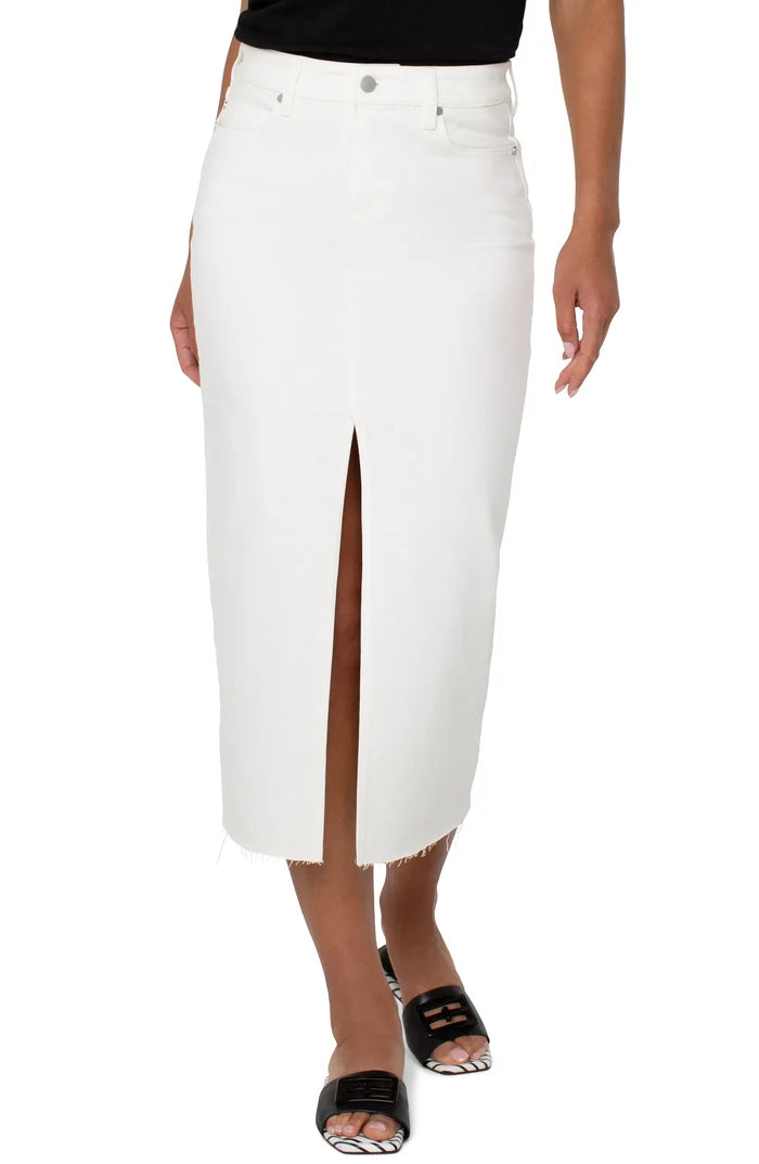 Bone White Front Slit Maxi Skirt - Madison's Niche