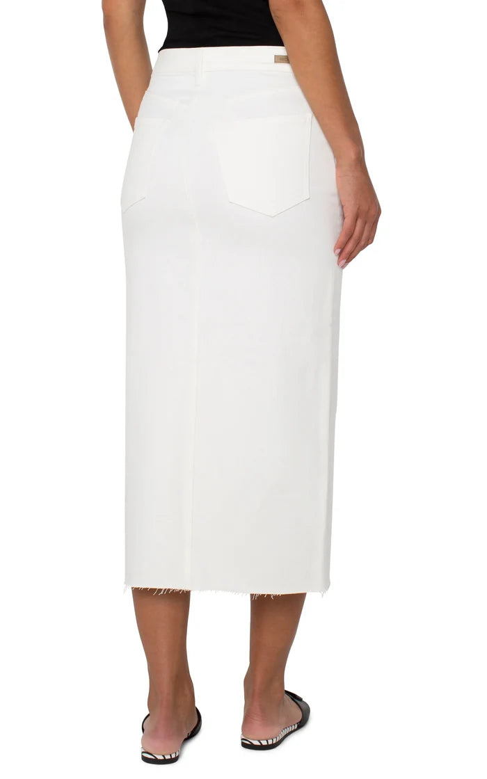 Bone White Front Slit Maxi Skirt - Madison's Niche