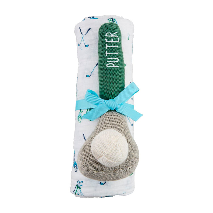 Boy Golf Swaddle And Rattle - Madison's Niche
