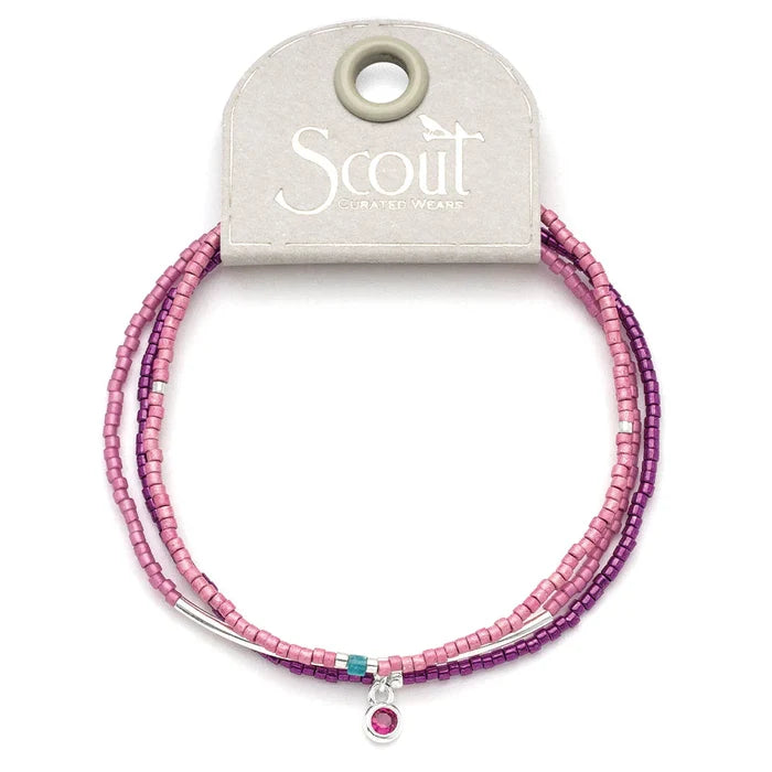Bracelet Trio- Fuchsia/Silver - Madison's Niche