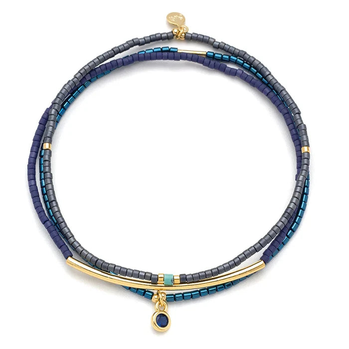 Bracelet Trio- Navy/Gold - Madison's Niche