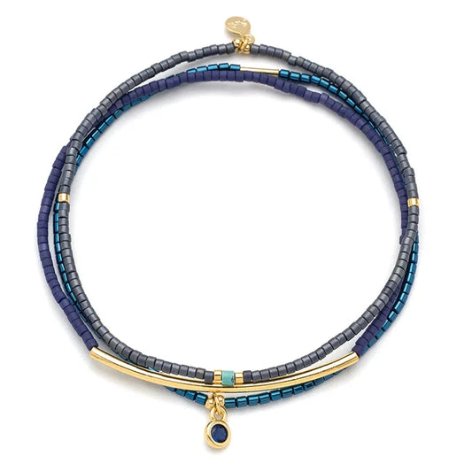 Bracelet Trio- Navy/Gold - Madison's Niche