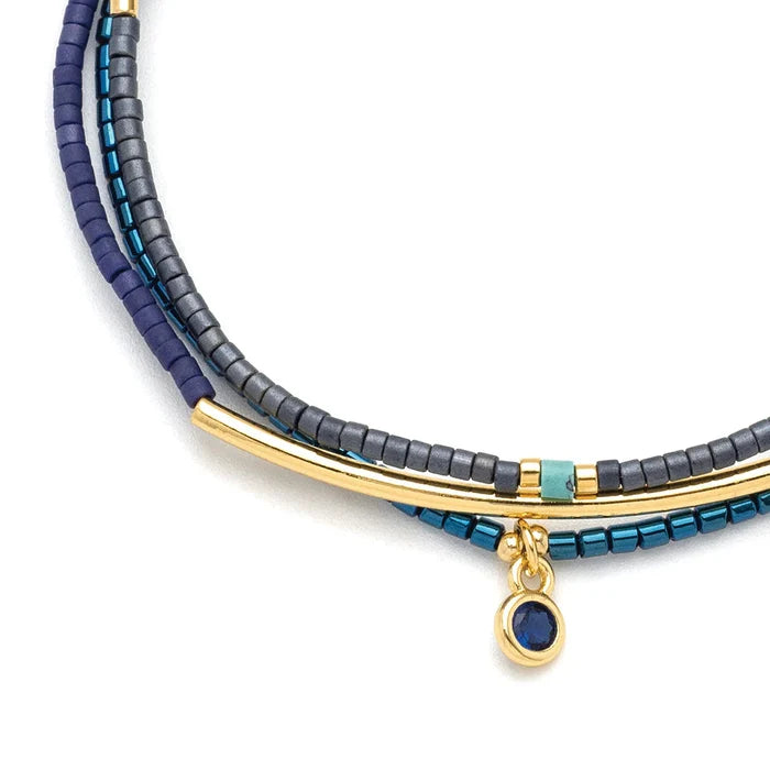Bracelet Trio- Navy/Gold - Madison's Niche
