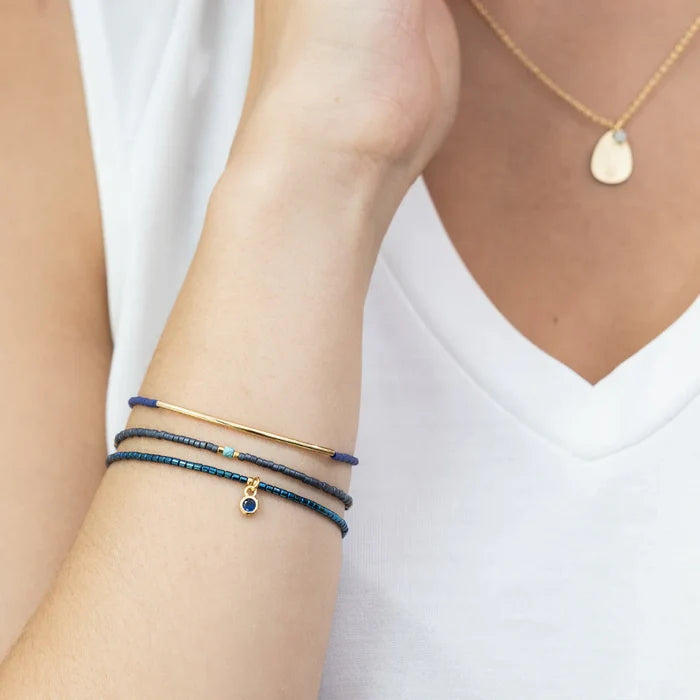 Bracelet Trio- Navy/Gold - Madison's Niche