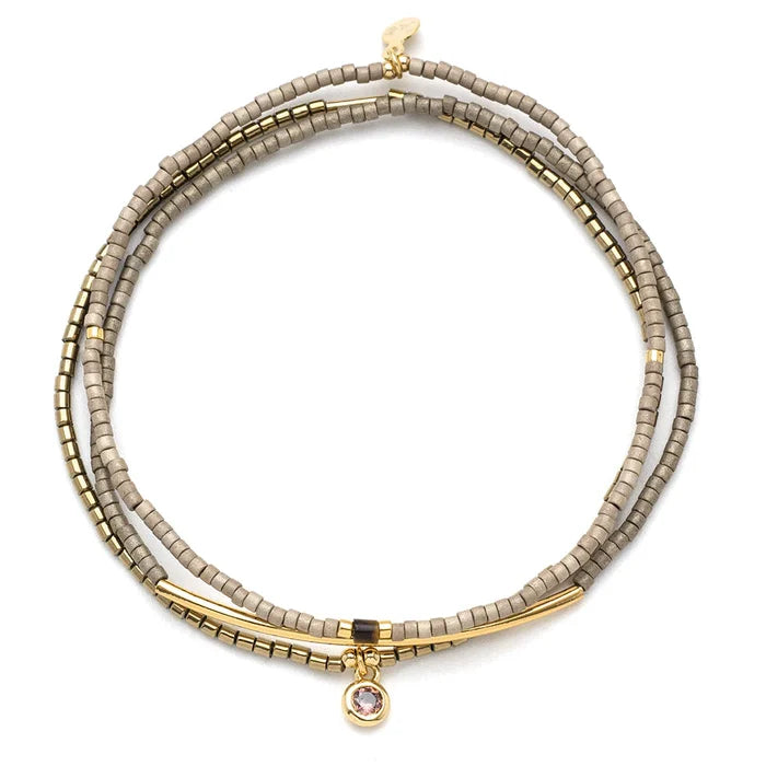 Bracelet Trio- Pewter/Gold - Madison's Niche