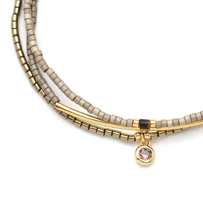 Bracelet Trio- Pewter/Gold - Madison's Niche