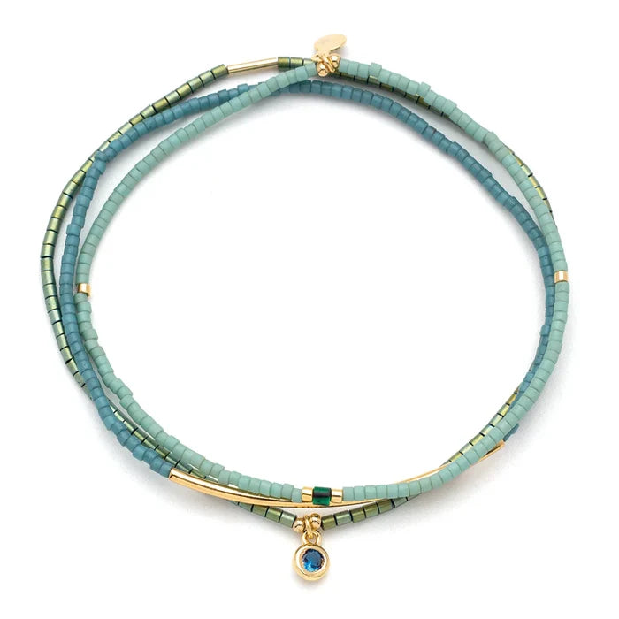 Bracelet Trio- Turquoise/Gold - Madison's Niche