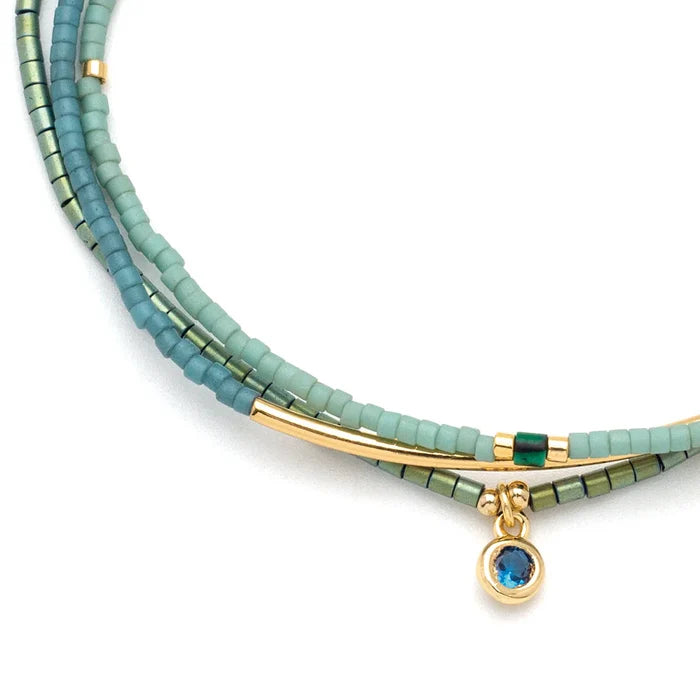 Bracelet Trio- Turquoise/Gold - Madison's Niche