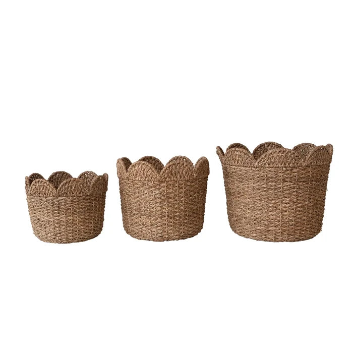 Braided Basket with Scallop Edge - Madison's Niche