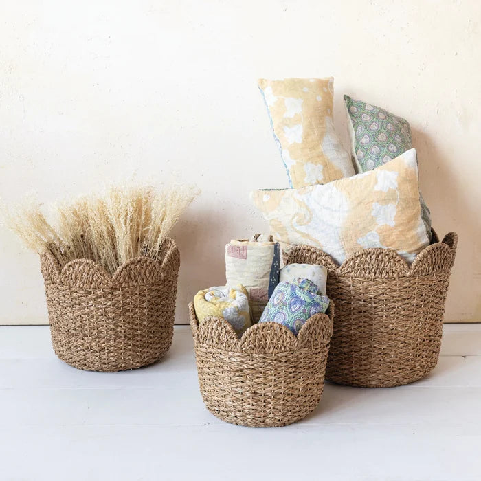 Braided Basket with Scallop Edge - Madison's Niche