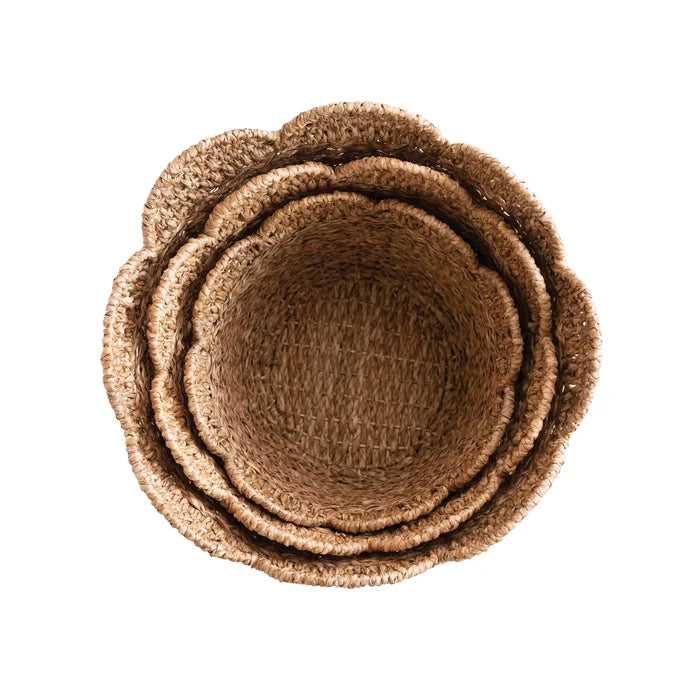 Braided Basket with Scallop Edge - Madison's Niche