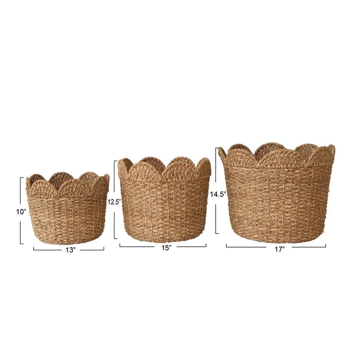 Braided Basket with Scallop Edge - Madison's Niche