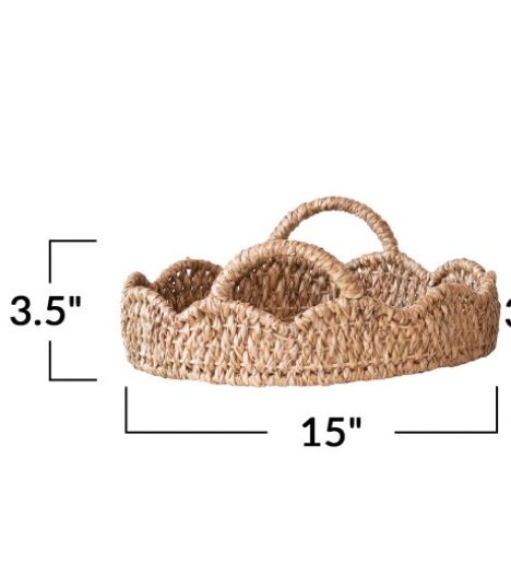 Braided Tray with Scallop Edge - Madison's Niche
