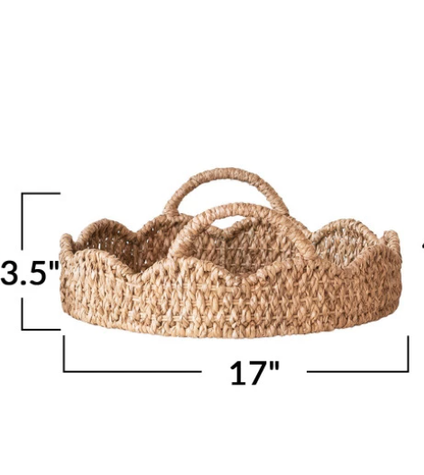 Braided Tray with Scallop Edge - Madison's Niche