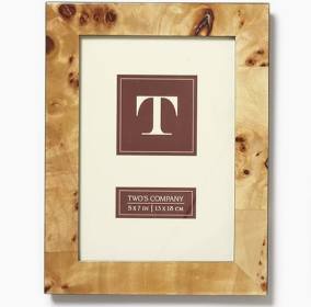 Burled Wood Picture Frame - Light Brown.