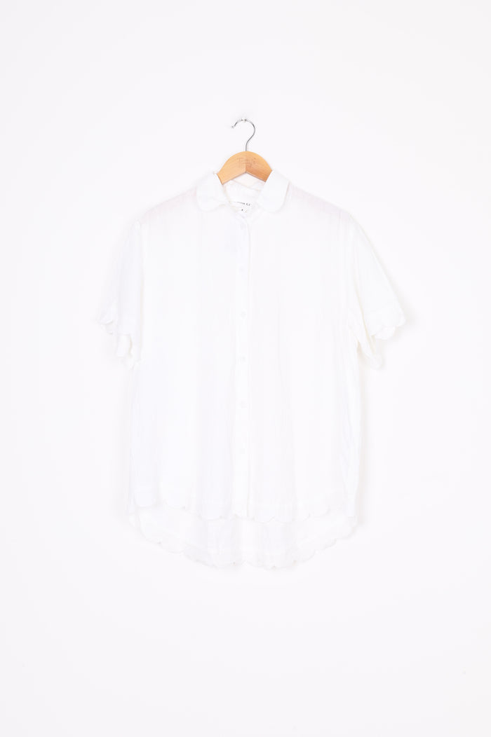 Caitlin Crisp Womens White Shirt Size 8