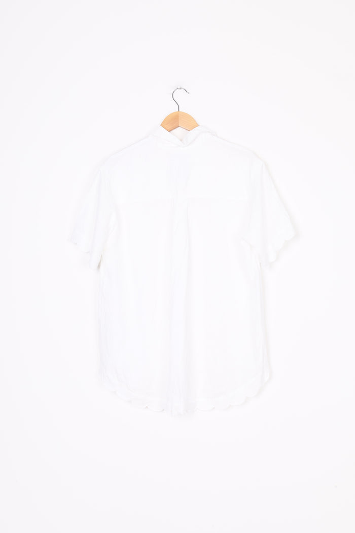 Caitlin Crisp Womens White Shirt Size 8