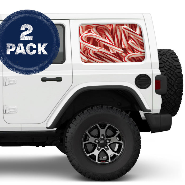Candy Cane Mix Side Windows Printed Vinyl Decal