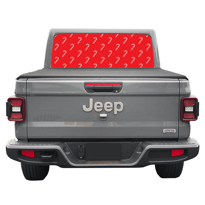 Candy Cane Paper Rear Window Decal