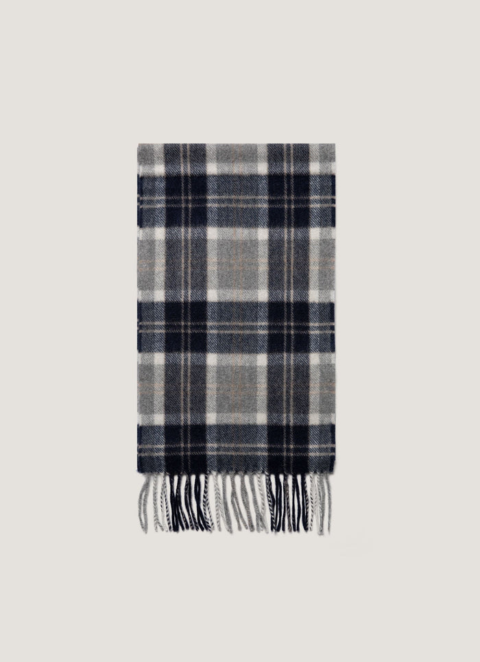 Cashmere Scarf in Navy Check