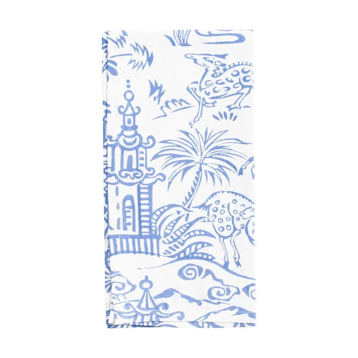 Caspari Cotton Dinner Napkins - Pagoda Toile.
