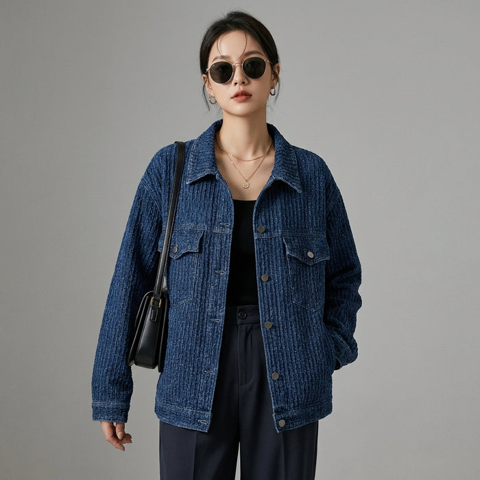 Veste en jean oversize décontractée femme - Mode coréenne - Taille S