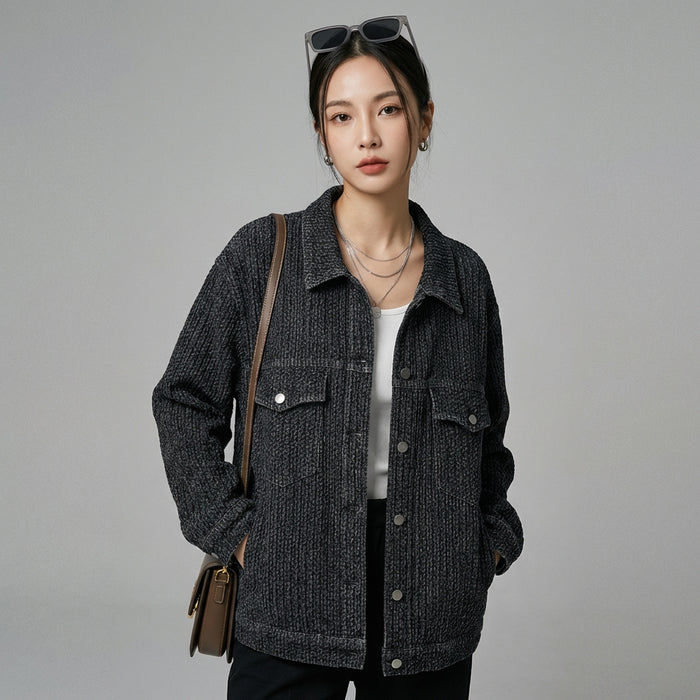 Veste en jean oversize décontractée femme - Mode coréenne - Taille S