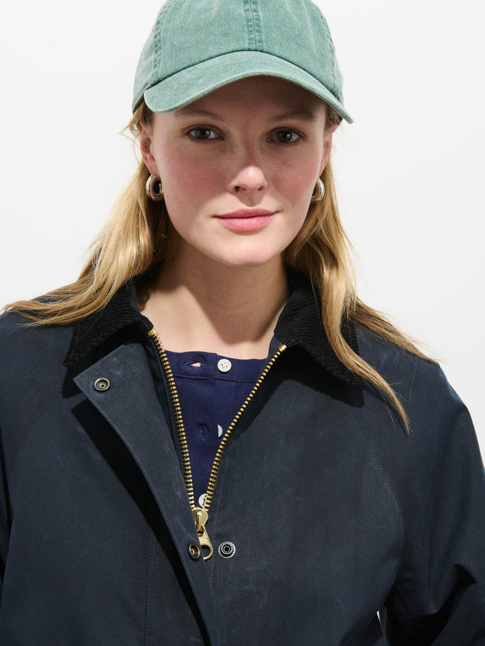 Chiltern Cropped Jacket in Waxed Cotton Navy