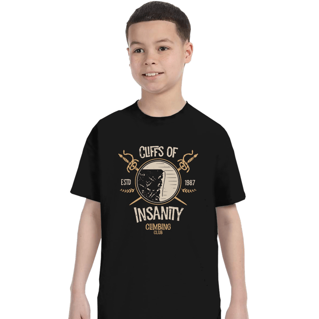 Daily_Deal_Shirts T-Shirts, Youth / XS / Black Cliffs Of Insanity Climbing Club