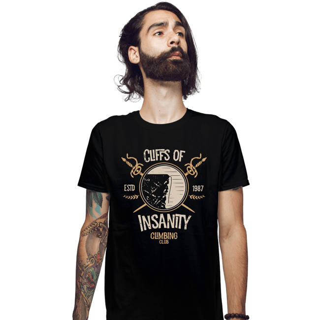 Daily_Deal_Shirts Fitted Shirts, Mens / Small / Black Cliffs Of Insanity Climbing Club