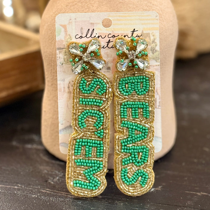 Collegiate Slogan Earrings
