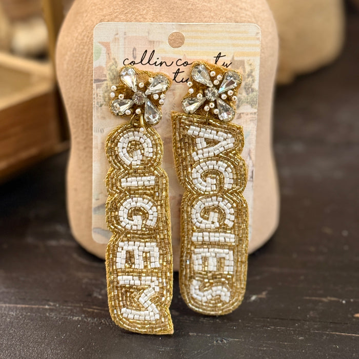 Collegiate Slogan Earrings