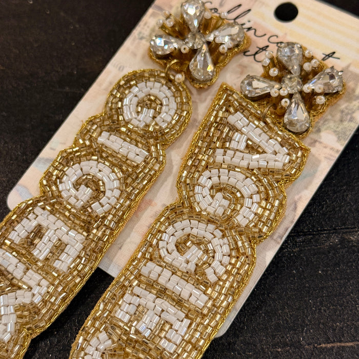Collegiate Slogan Earrings