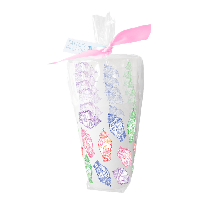 Colorful Ginger Jars Frosted Cup- Set of 6 - 318 Art & Frame