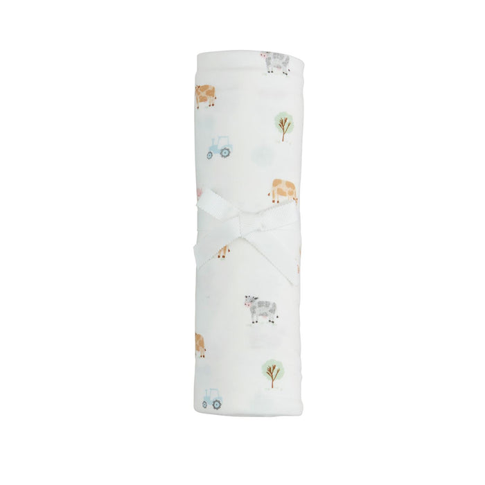 Cow Farm Gingham Soft Swaddle - Madison's Niche