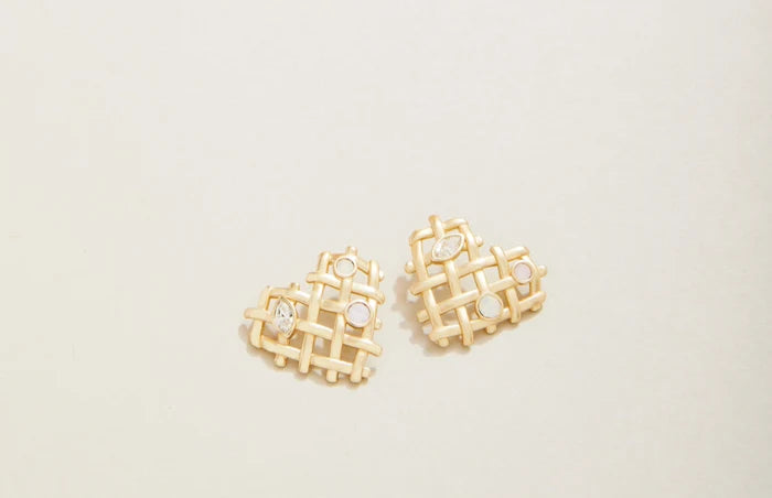 Crystal Woven Heart Earrings - Madison's Niche