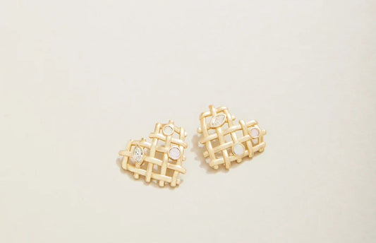Crystal Woven Heart Earrings - Madison's Niche
