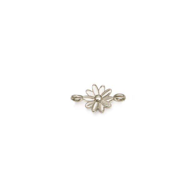 Permanent Jewelry, connector charm, daisy, sterling silver